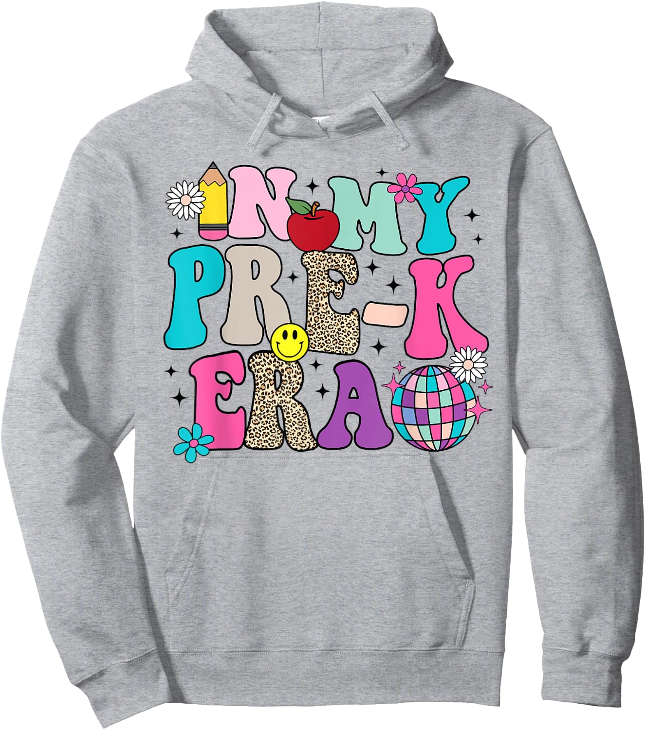 In My Pre-K Era Back To School Retro Groovy Preschool Hoodie - Hoodie | Ash