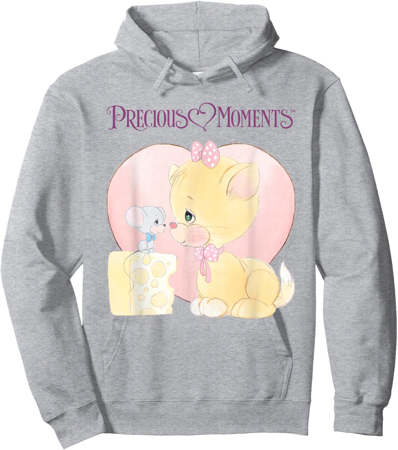 Precious Moments Cat and Mouse with Cheese Hoodie - Hoodie | Ash
