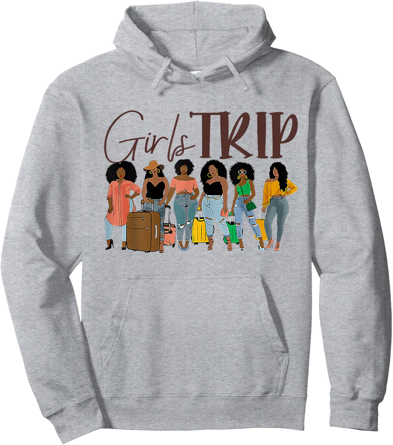 Girls Trip Black Women Queen Melanin Afro African American Hoodie - Hoodie | Ash