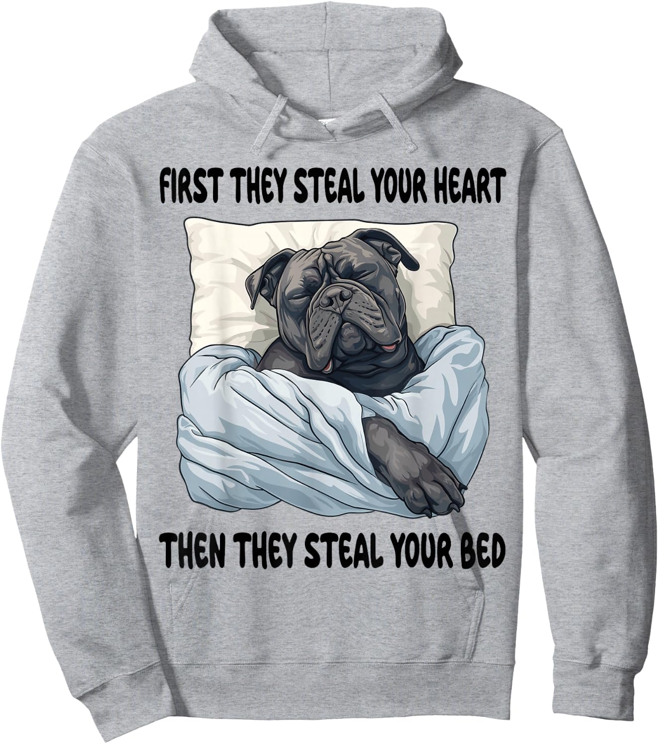 Cane Corso Sleeping Pajamas Nightgown Hoodie - Hoodie | Ash