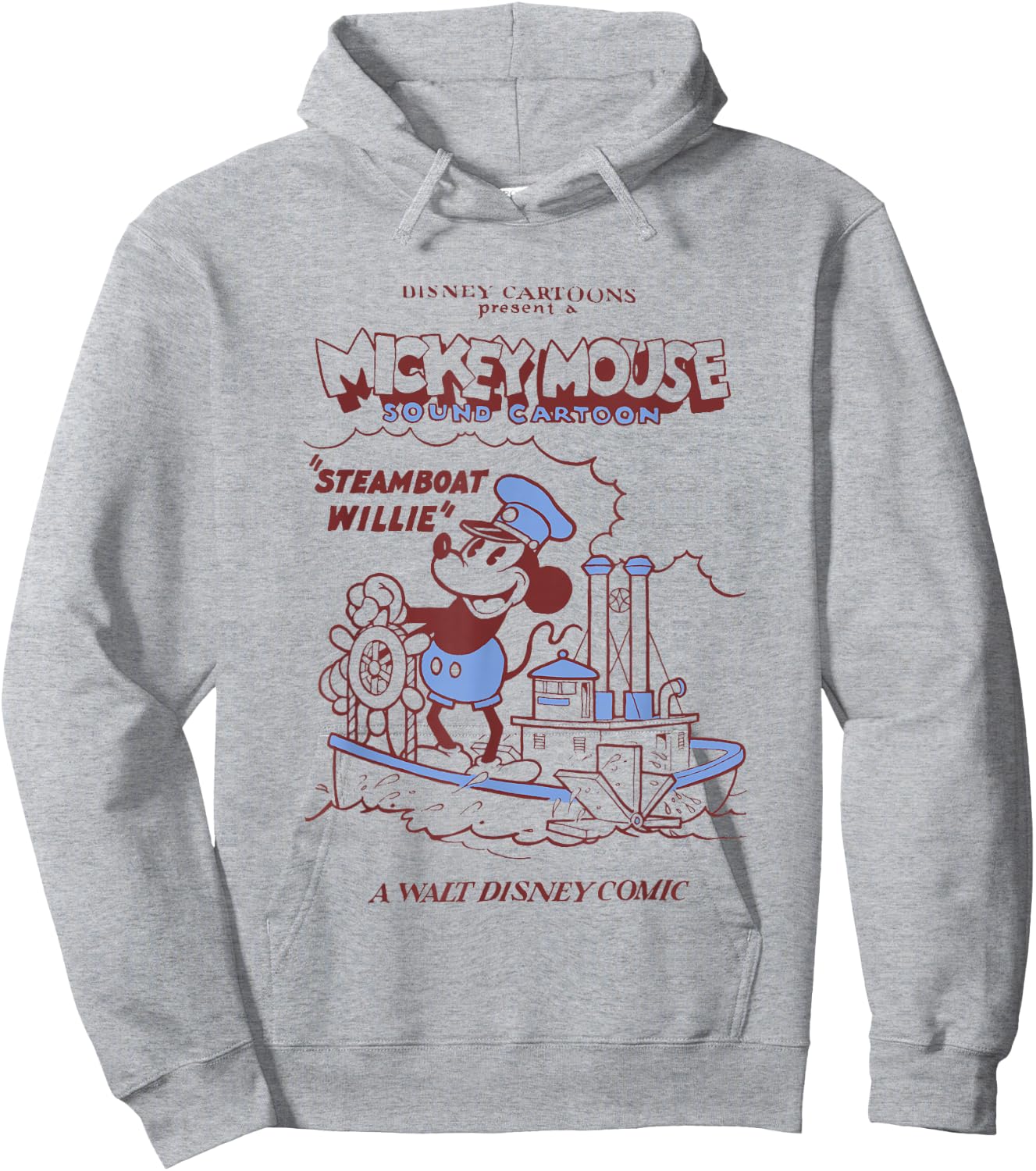 Disney Steamboat Willie A Walt Disney Comic Retro Big Poster Hoodie - Hoodie | Ash