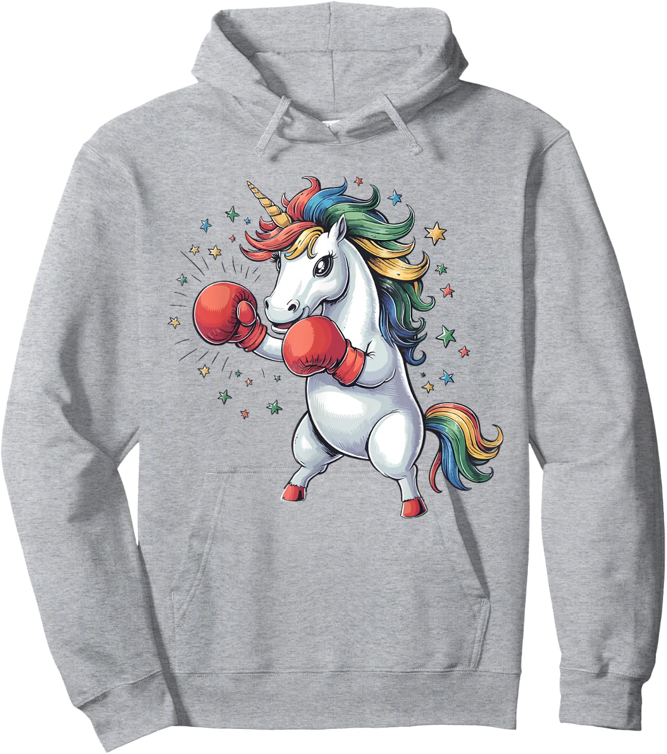 Boxing Unicorn with Gloves Kids Adults Fighting Kickboxing Hoodie - Hoodie | Ash