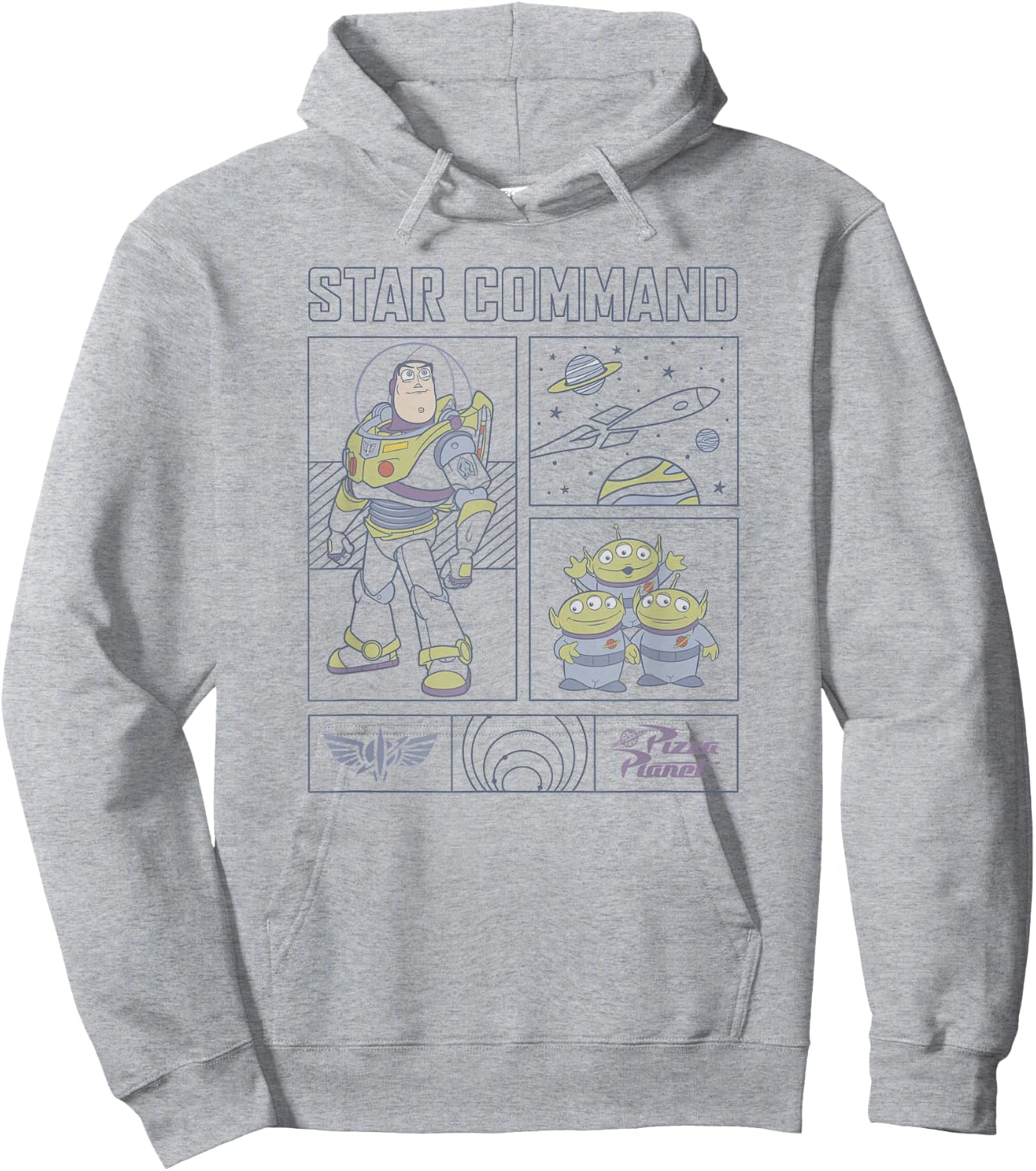 Disney Pixar Toy Story Buzz Lightyear Star Command Comic Hoodie - Hoodie | Ash