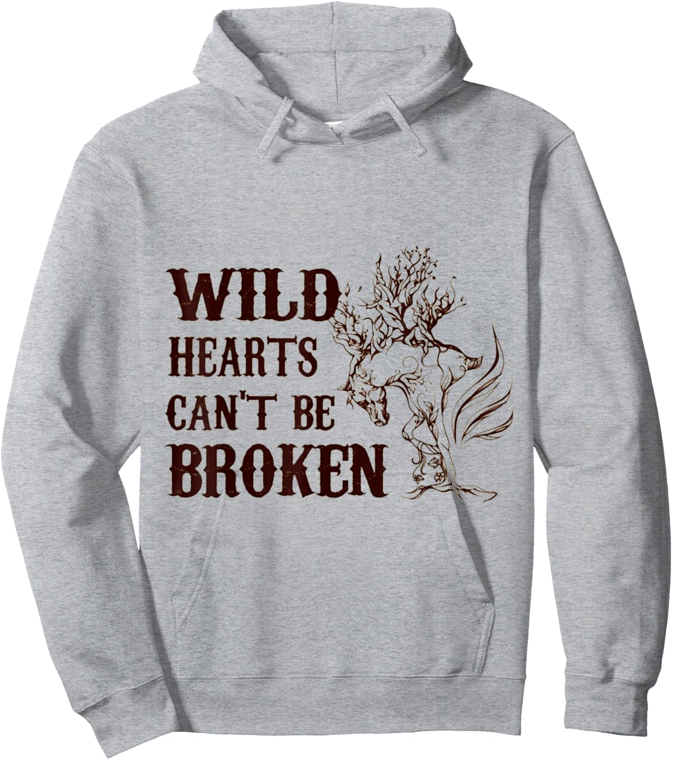 Horse Wild Hearts Can't Be Broken Hoodie - Hoodie | Ash