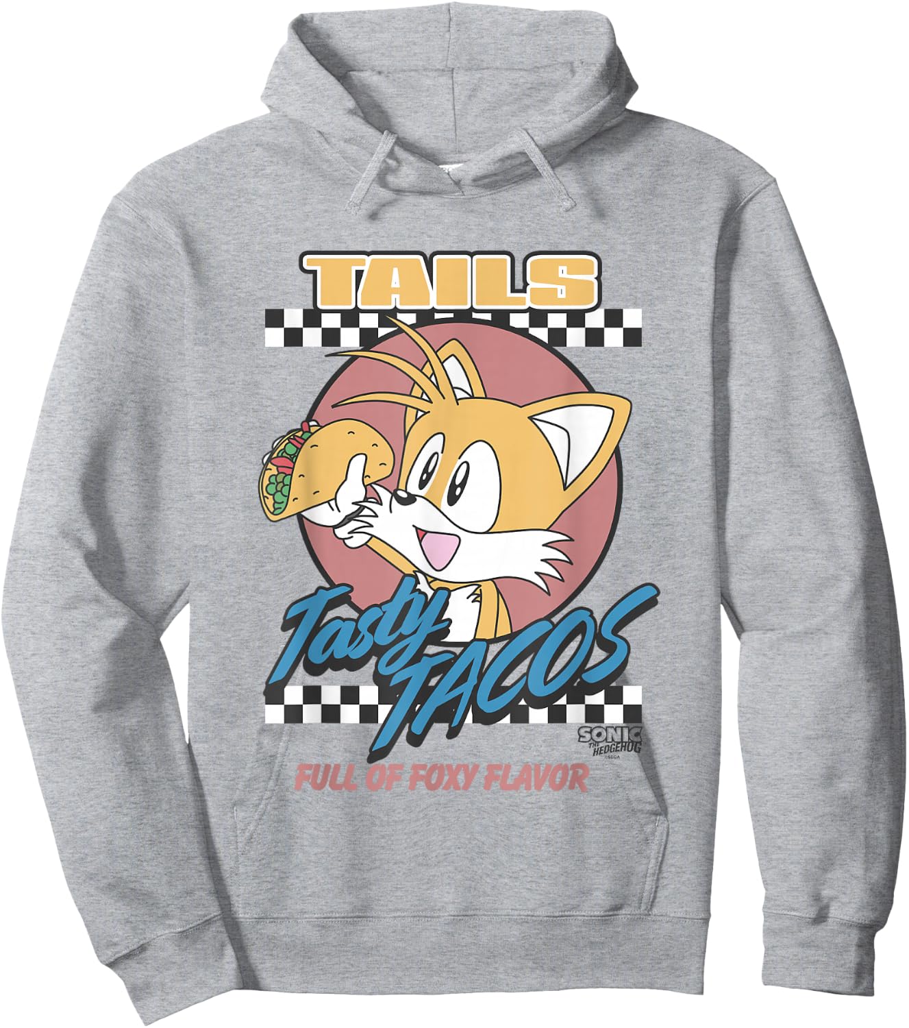 Sonic The Hedgehog Tails Tasty Tacos Foxy Flavor Vintage Hoodie - Hoodie | Ash