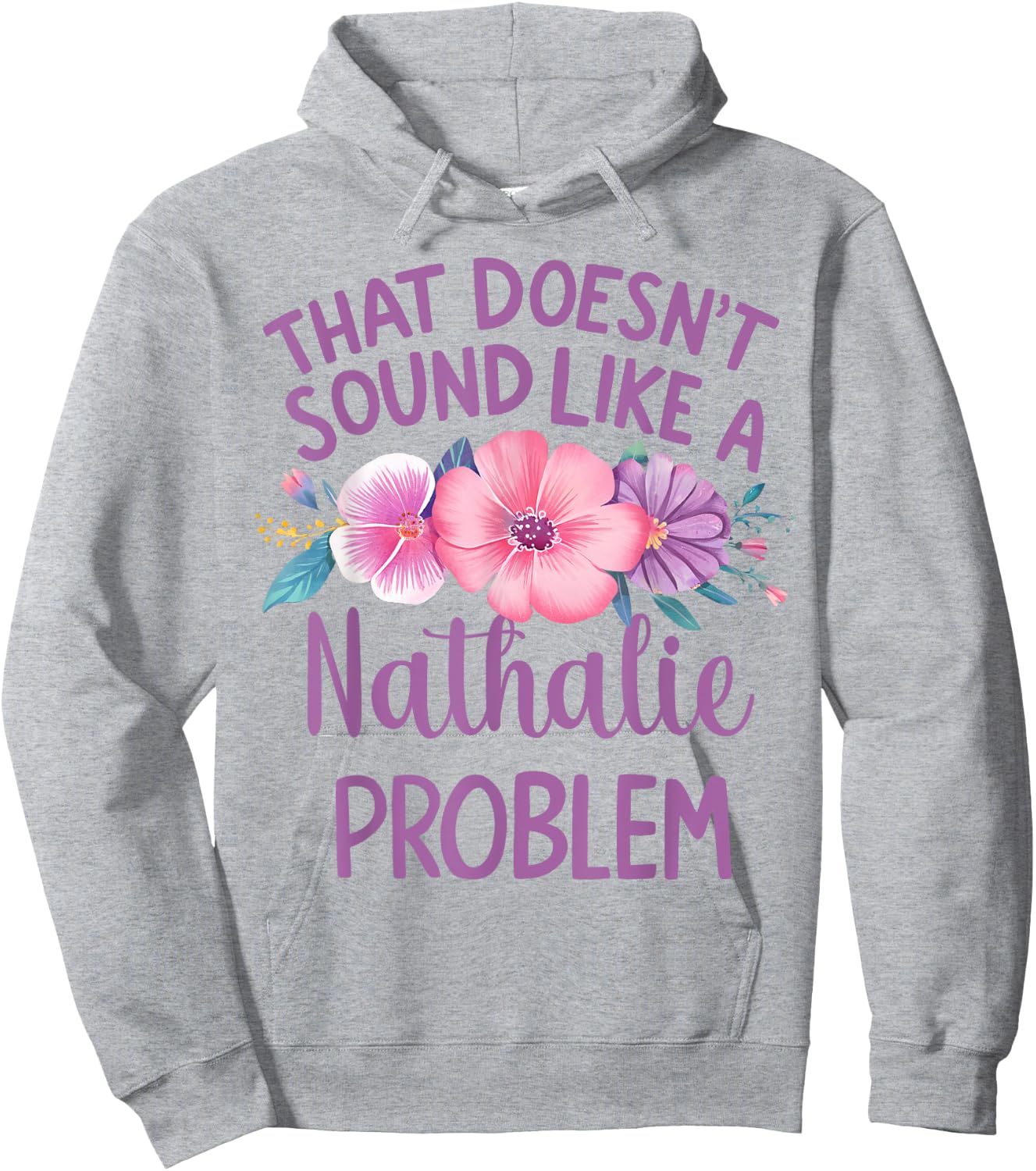 NATHALIE Personalized Cute Flower Girls NATHALIE Name Hoodie - Hoodie | Ash