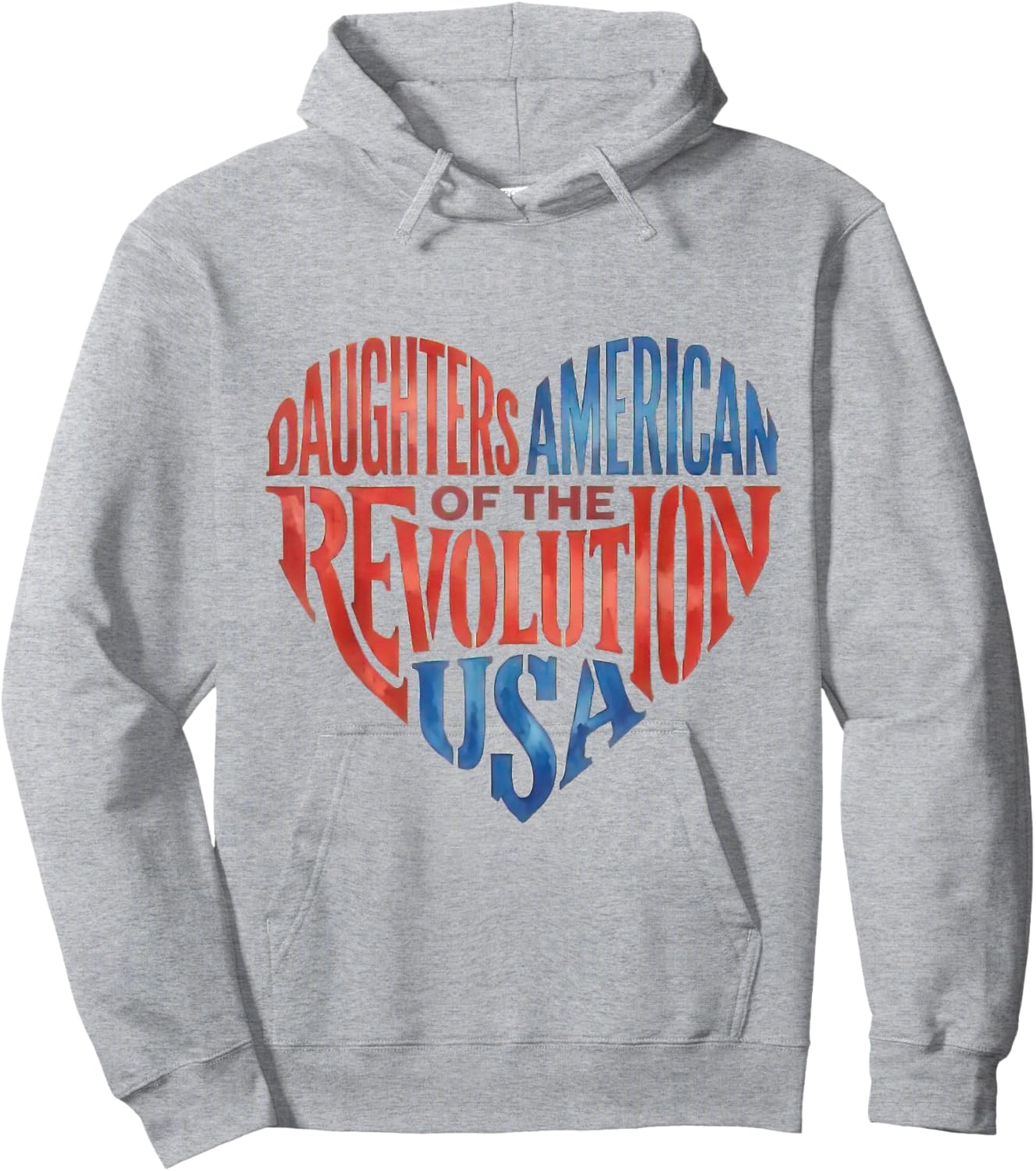 Daughters American Revolution USA Heart Patriotic Hoodie - Hoodie | Ash