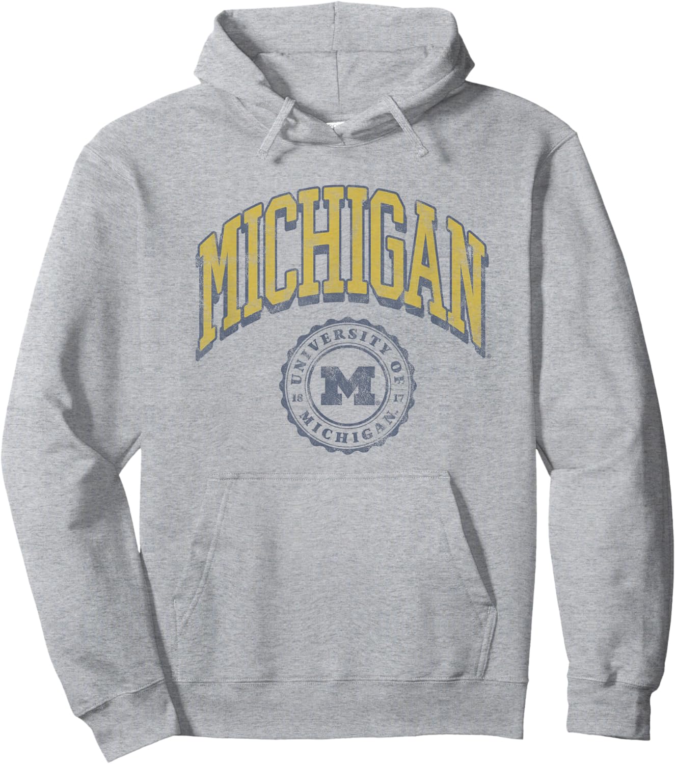 University of Michigan Wolverines U of M Classic Seal Hoodie - Hoodie | Ash