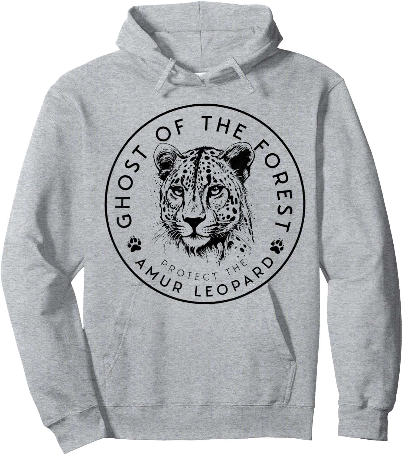 Ghost of The Forest Protect The Amur Leopard Conservation Hoodie - Hoodie | Ash