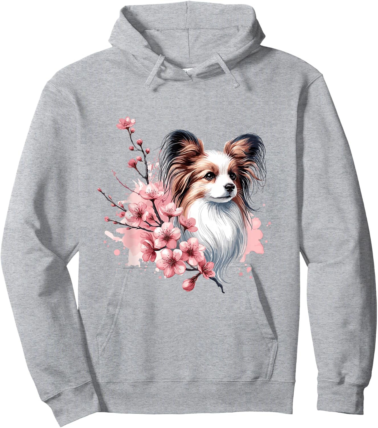 Cherry Blossoms Watercolour Papillon Hoodie - Hoodie | Ash