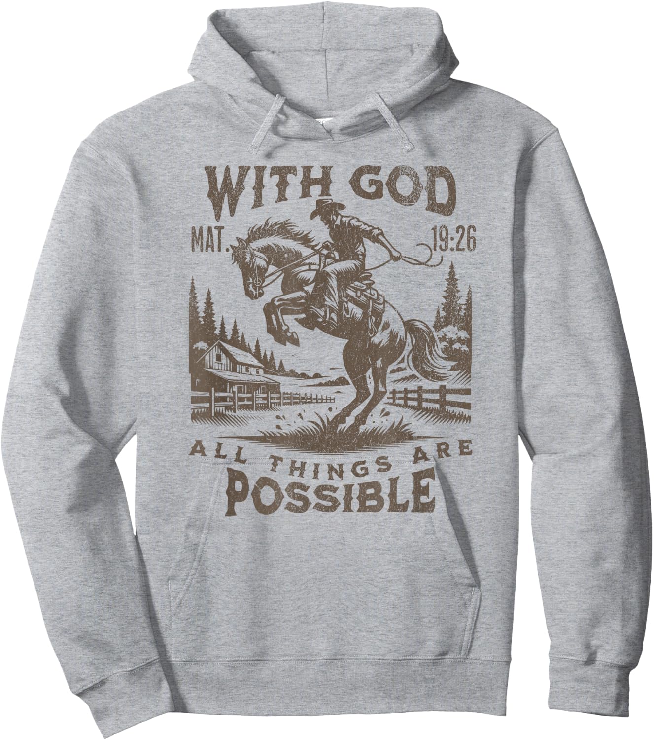 Cowboy Bible Scripture Verse Western Jesus For Faith Hoodie - Hoodie | Ash