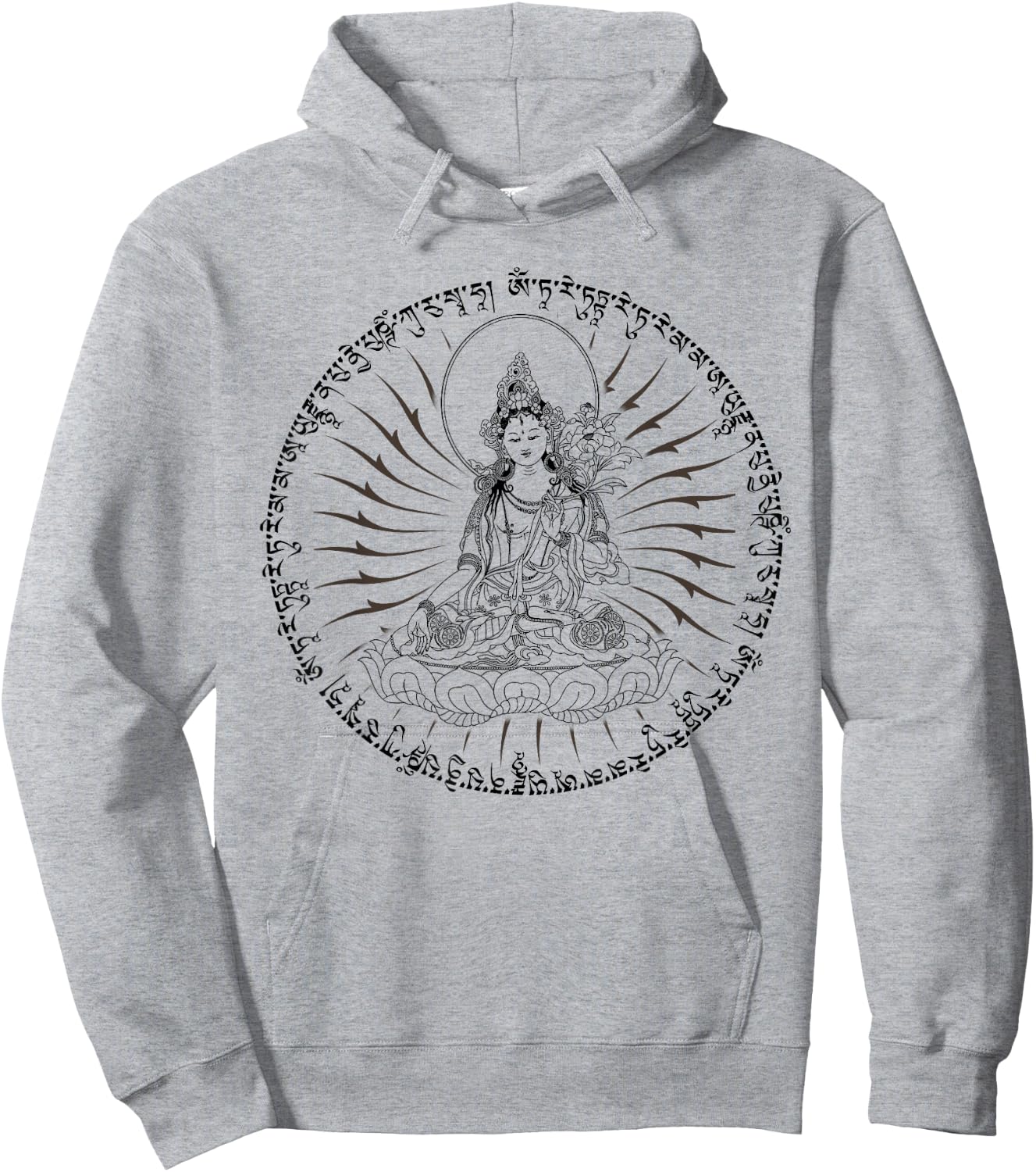 Buddha Green Tara Mantra Tibetan Buddhism Vajrayana Hoodie - Hoodie | Ash