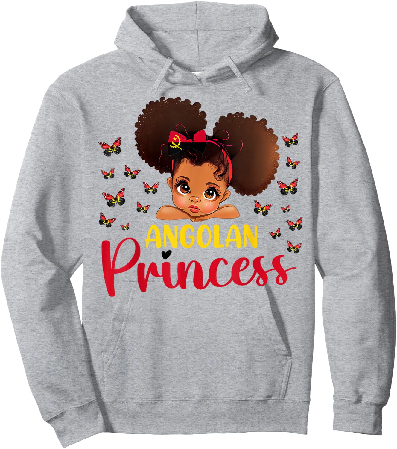 Angolan Princess Angola for Black Girls Kids Hoodie - Hoodie | Ash
