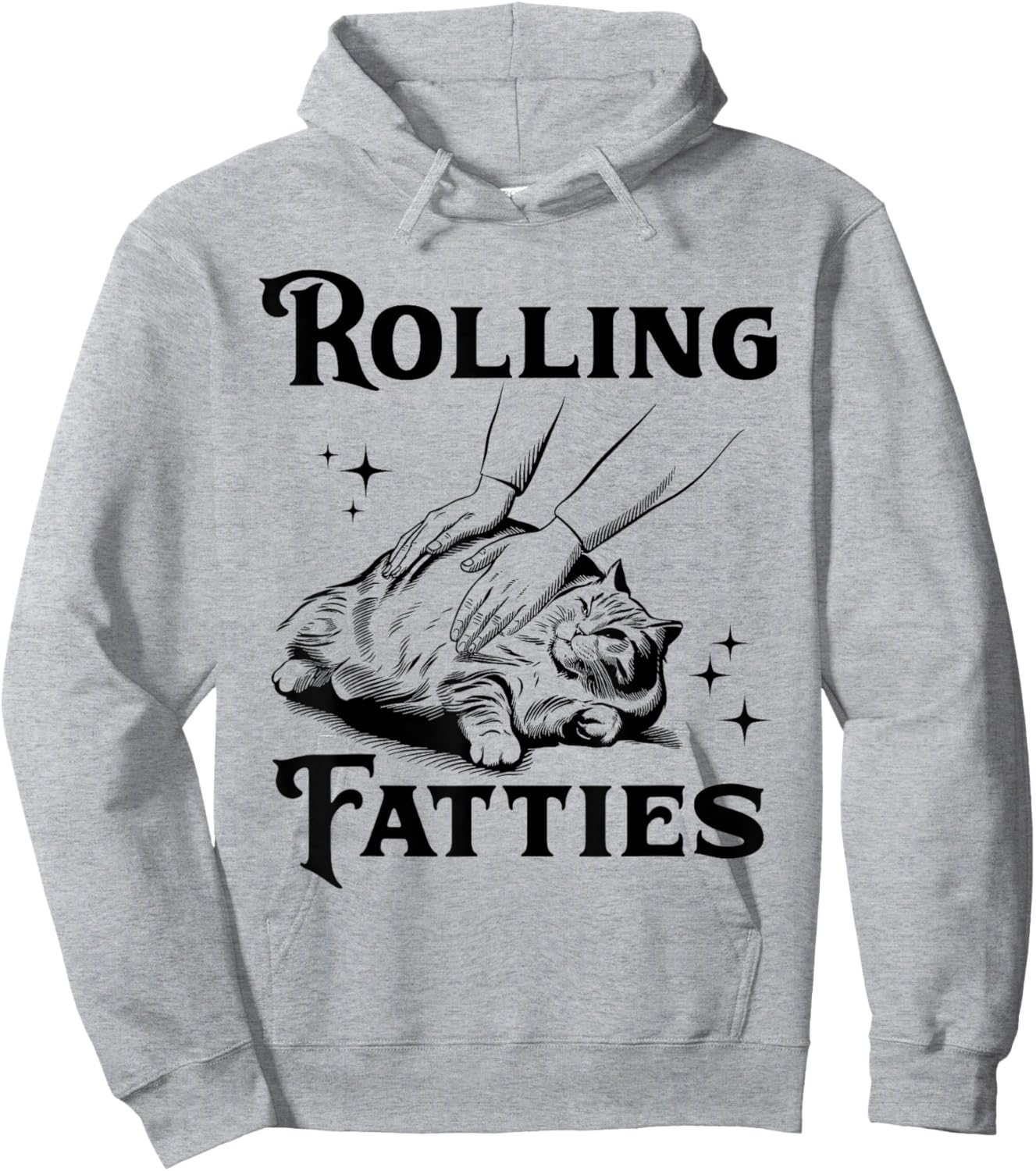 Rolling Fatties Funny Cat Lover & Hoodie - Hoodie | Ash