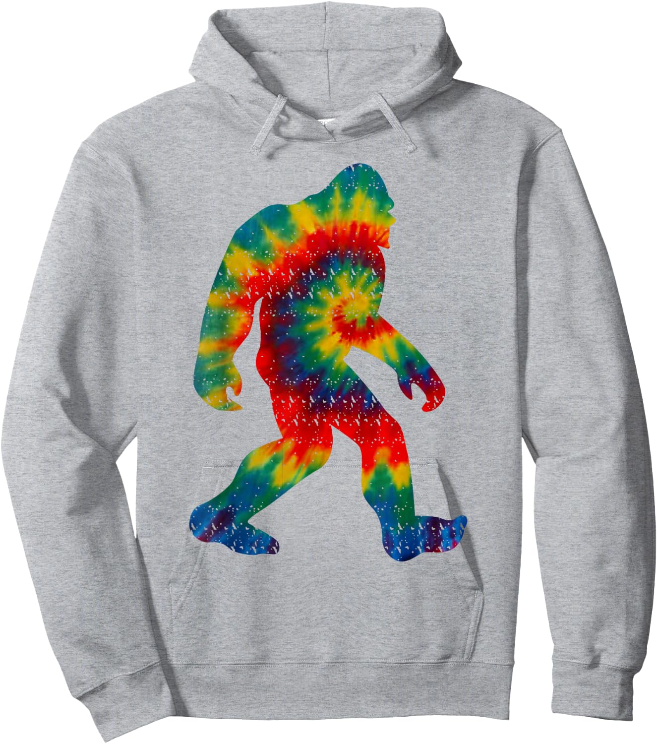 Tie Dye Bigfoot Shirt | Cute Distressed Upright Ape Gift Hoodie - Hoodie | Ash