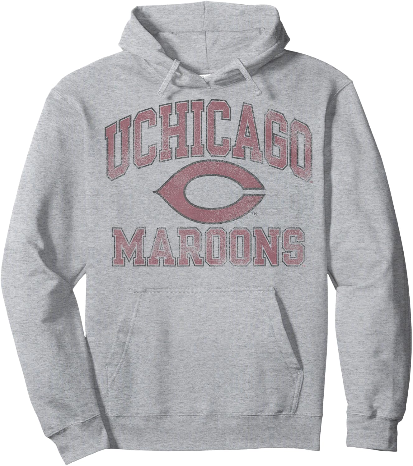 Chicago Maroons Vintage Worn Gray Officially Licensed Hoodie - Hoodie | Ash