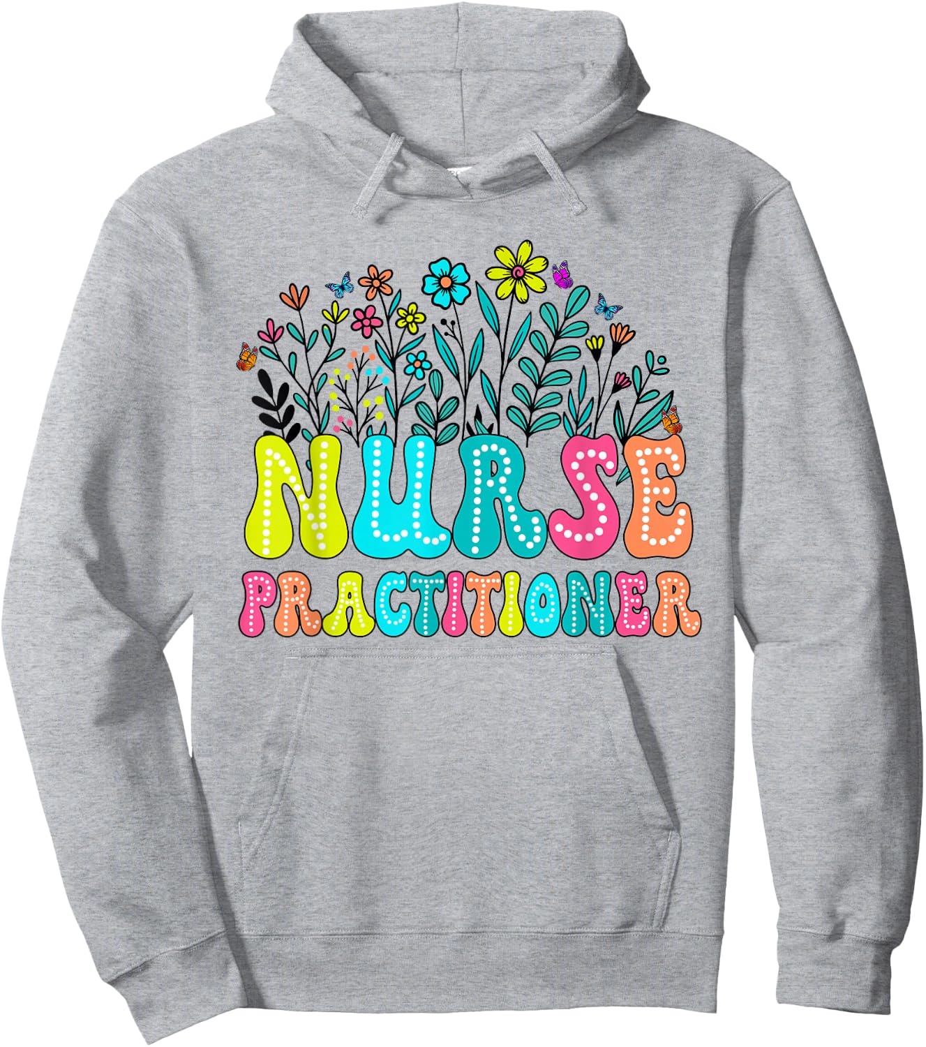 Nurse Practitioner Week Groovy Wildflower Appreciation Day Hoodie - Hoodie | Ash