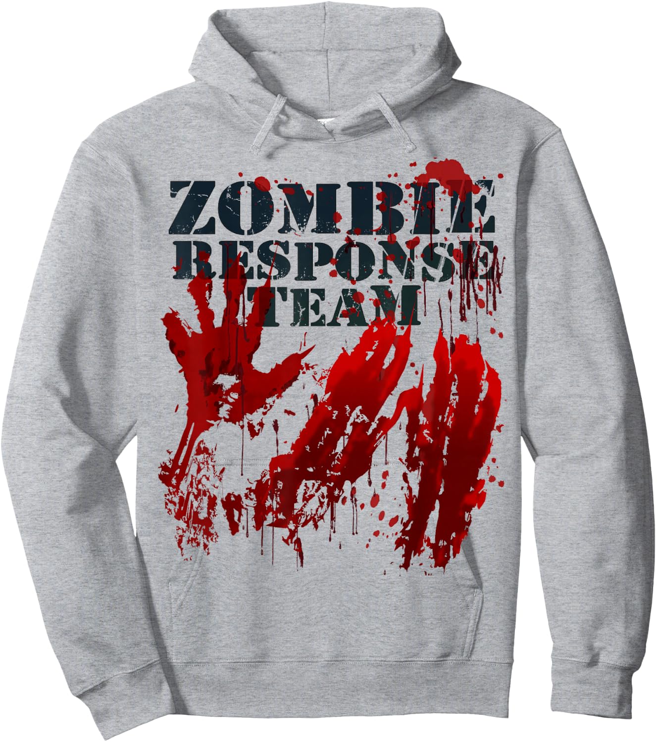 Zombie Shirt Blood Splatter Hands Zombie Response Team Hoodie - Hoodie | Ash
