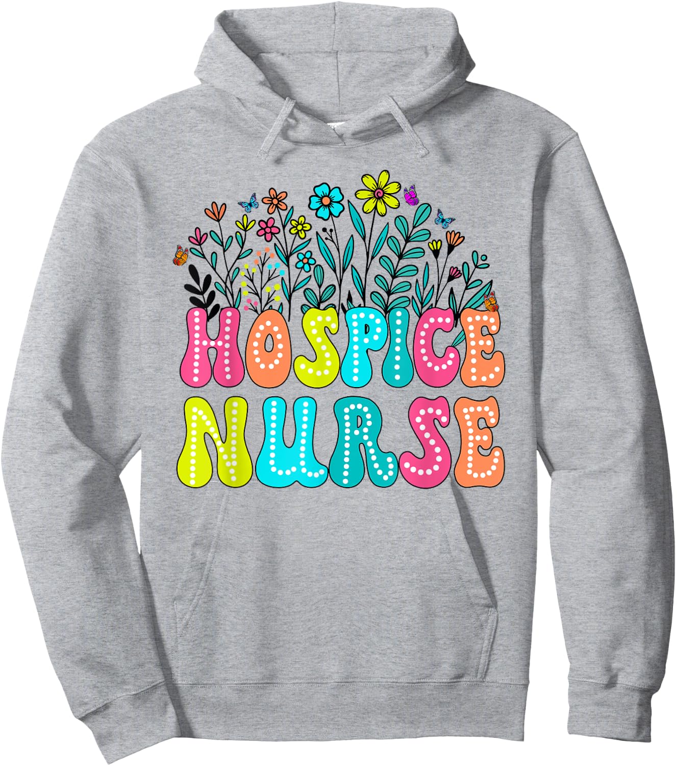 Hospice Nurse Week Groovy Wildflower Appreciation Day Women Hoodie - Hoodie | Ash
