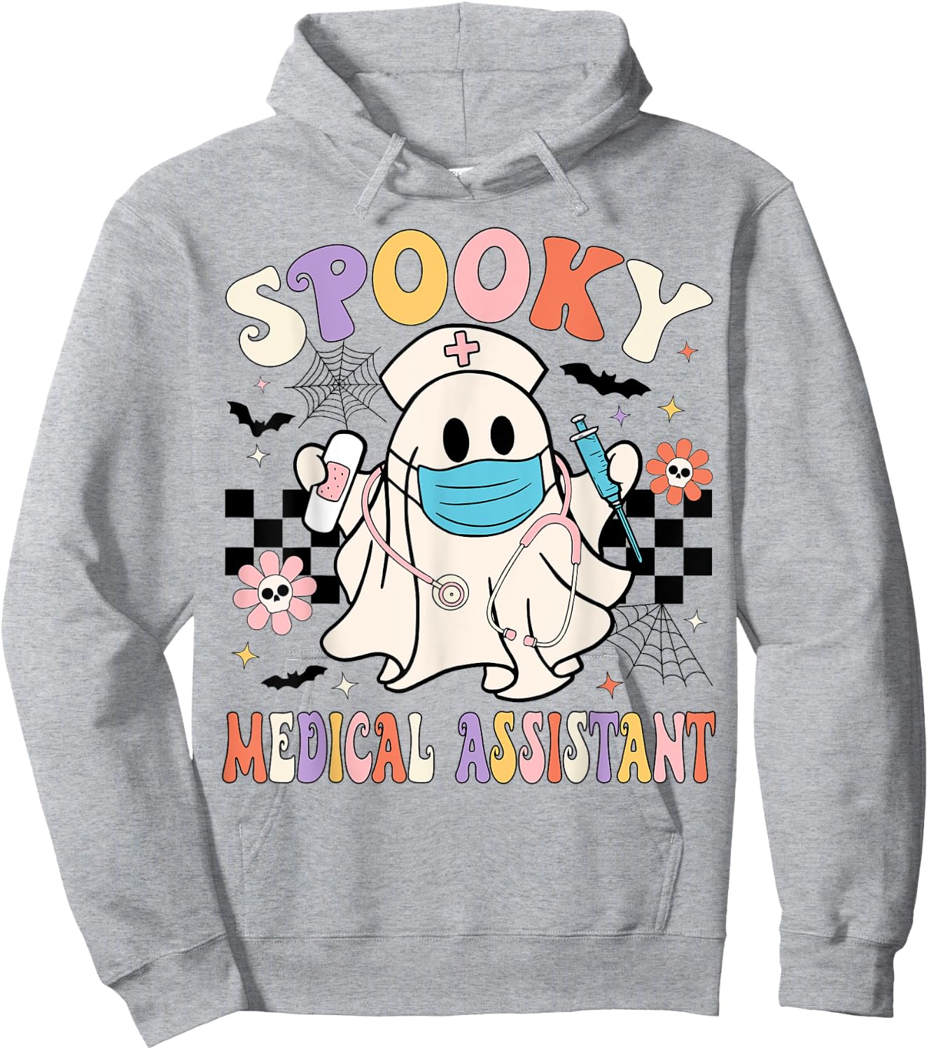 Spooky Medical Assistant Ghost Medical Assistant Halloween Hoodie - Hoodie | Ash