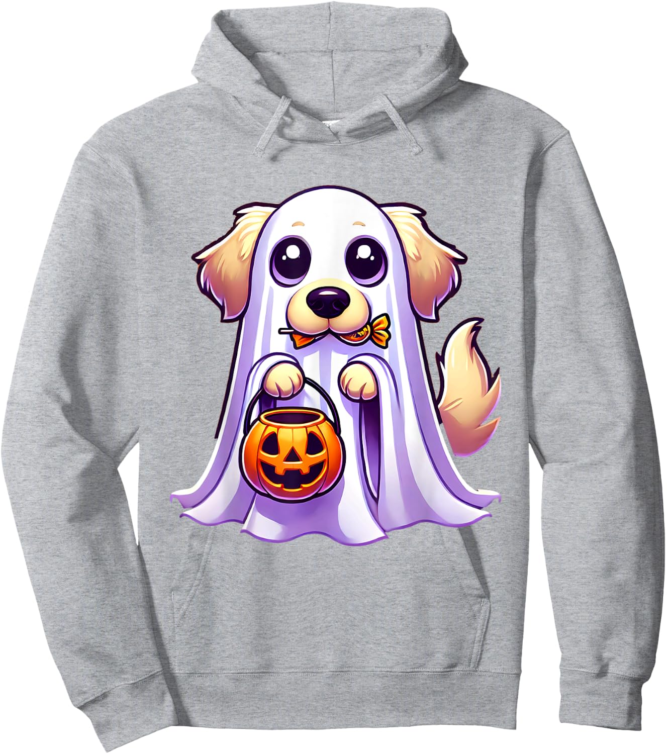 Golden Retriever Ghost Halloween Dog Men Women Kids Hoodie - Hoodie | Ash