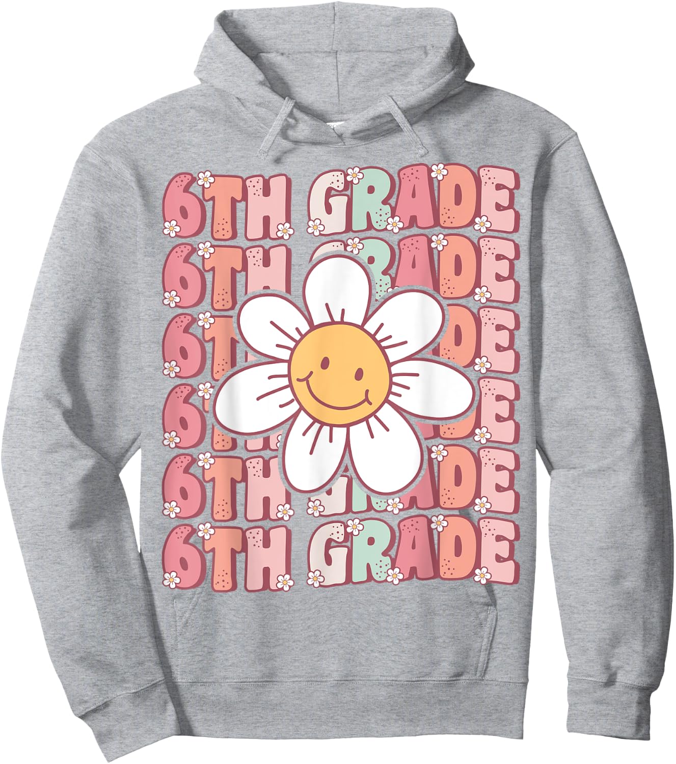 70s Groovy 6th Grade Back To School First Day of Sixth Grade Hoodie - Hoodie | Ash