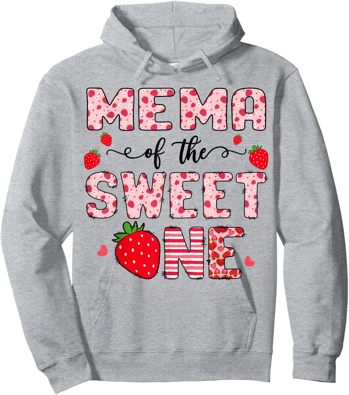 Mema Of The Sweet One 1St Birthday Strawberry Party Hoodie - Hoodie | Ash