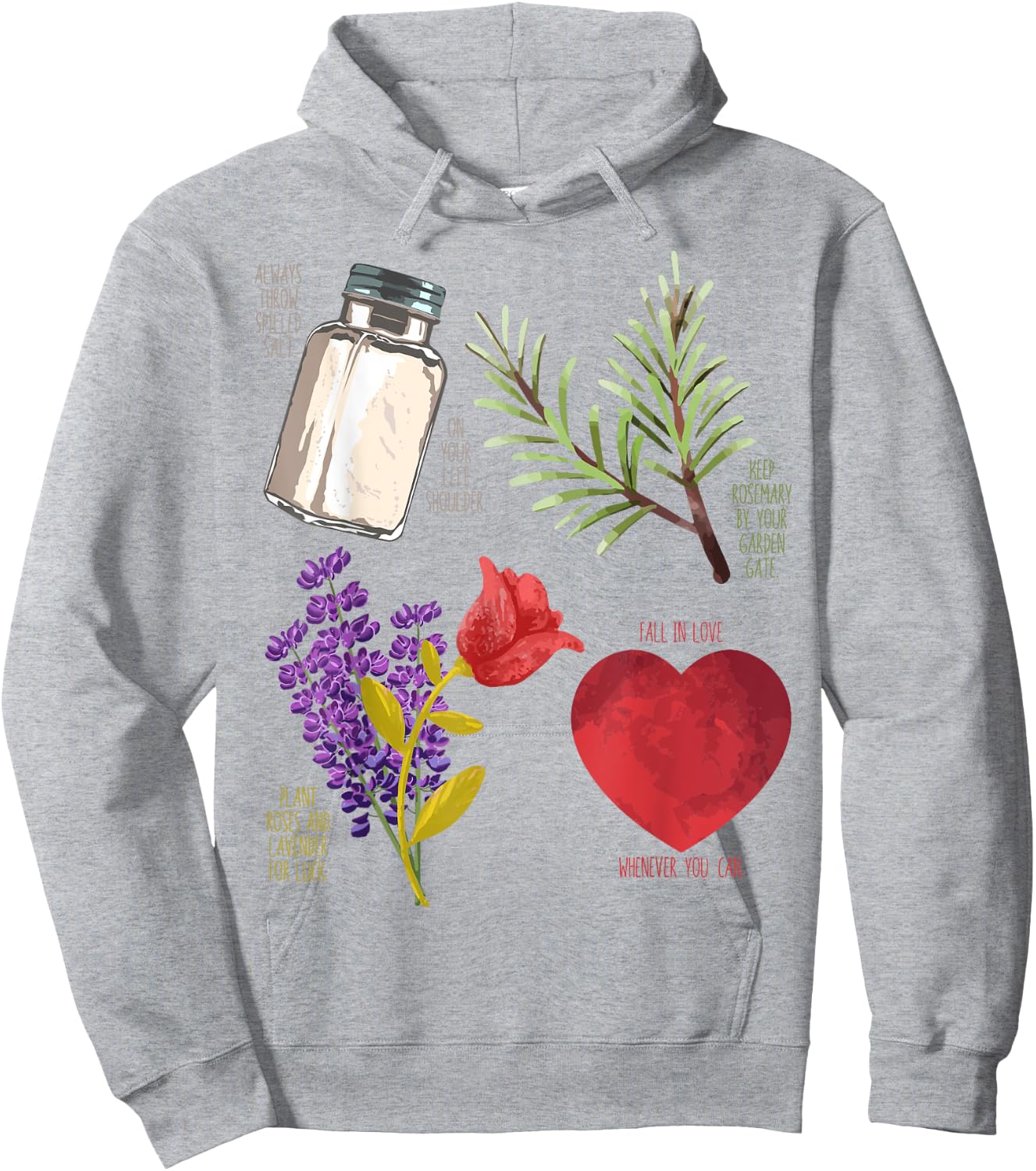 Practical Magic Salt Rosemary Lavender Love Witch Pagan Hoodie - Hoodie | Ash