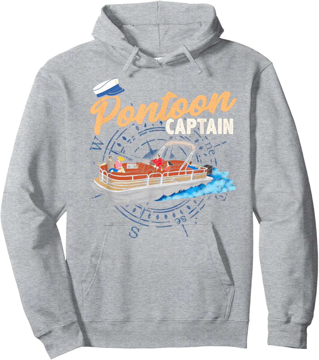 Pontoon Captain shirt Funny Pontoon Boating Hoodie - Hoodie | Ash