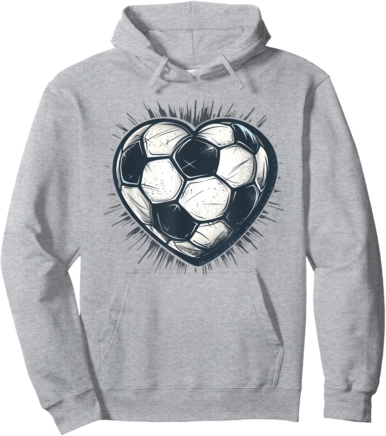 Soccer Ball Heart Hoodie - Hoodie | Ash