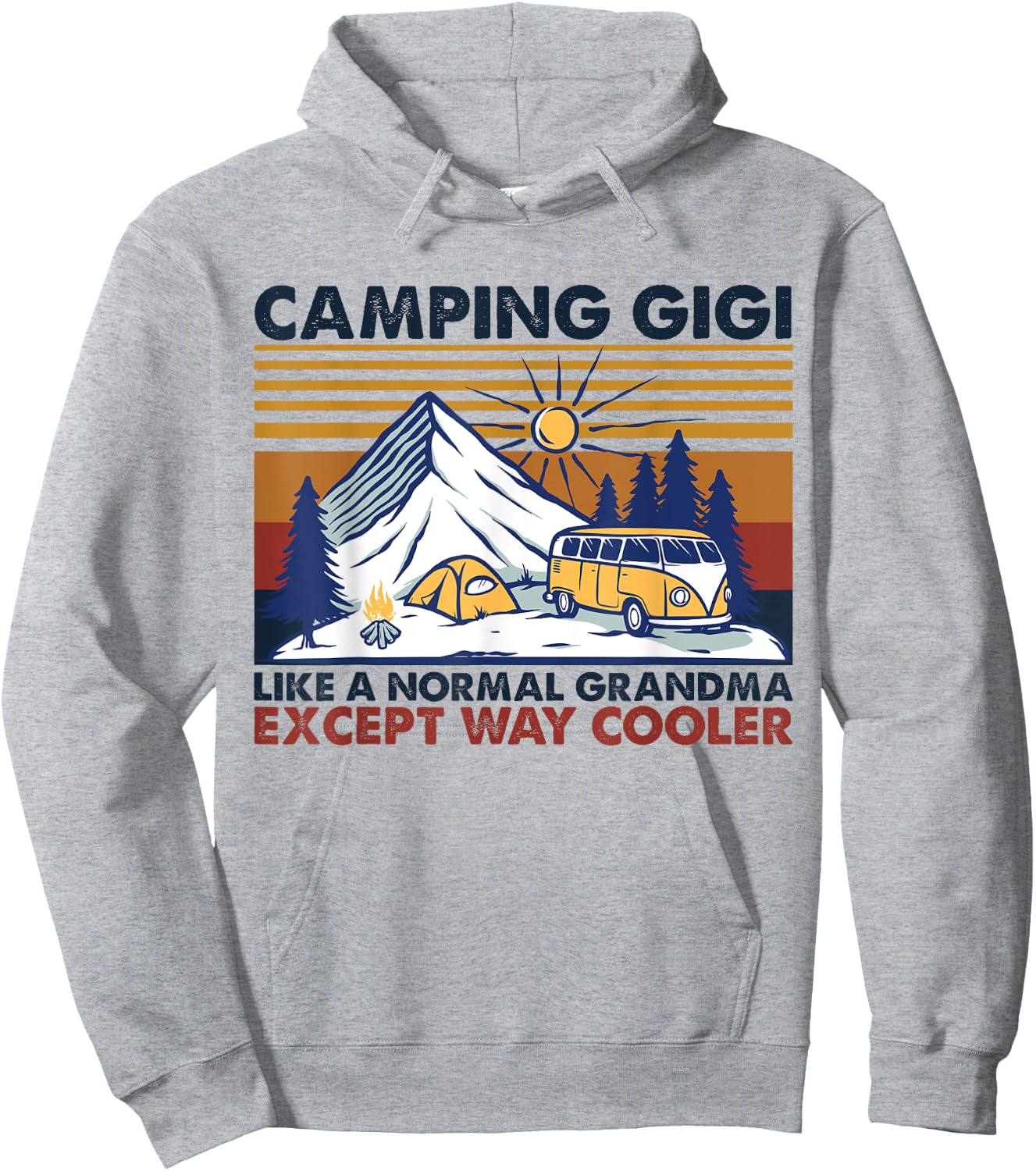 Camping Gigi Like A Normal Grandma Except Way Cooler Hoodie - Hoodie | Ash