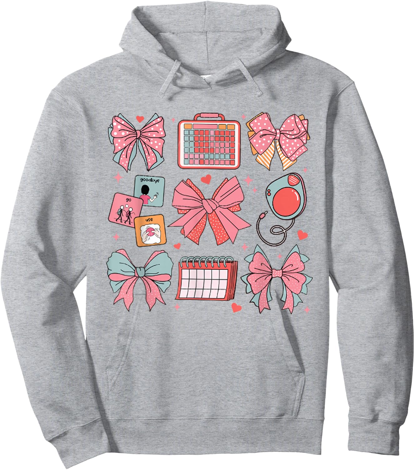 Women SLP Coquette Pink Bow Speech Language Pathologist Grad Hoodie - Hoodie | Ash