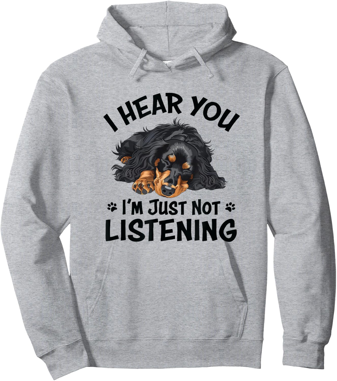 Hear You Not Listening Black Long Haired Dachshund Lover Hoodie - Hoodie | Ash