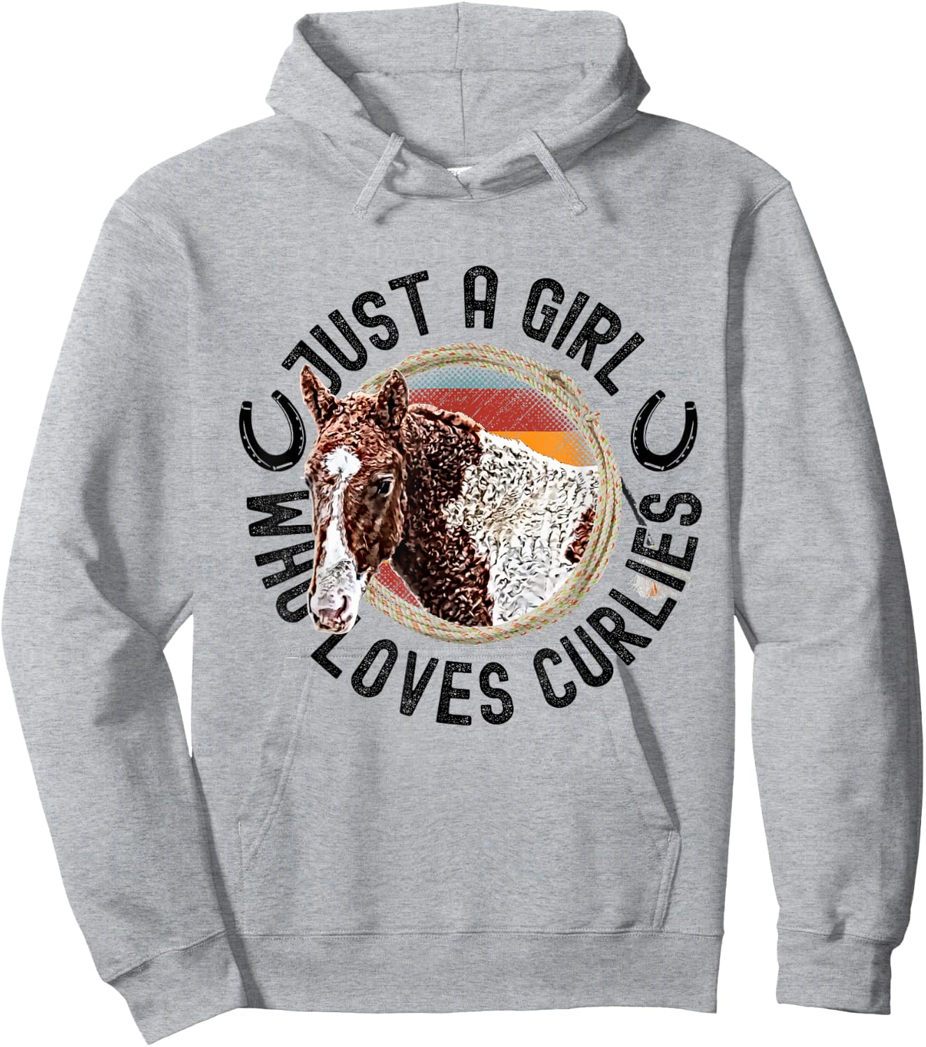 Just A Girl Who Loves Curlies Curly Horses Ponies Pony Hoodie - Hoodie | Ash