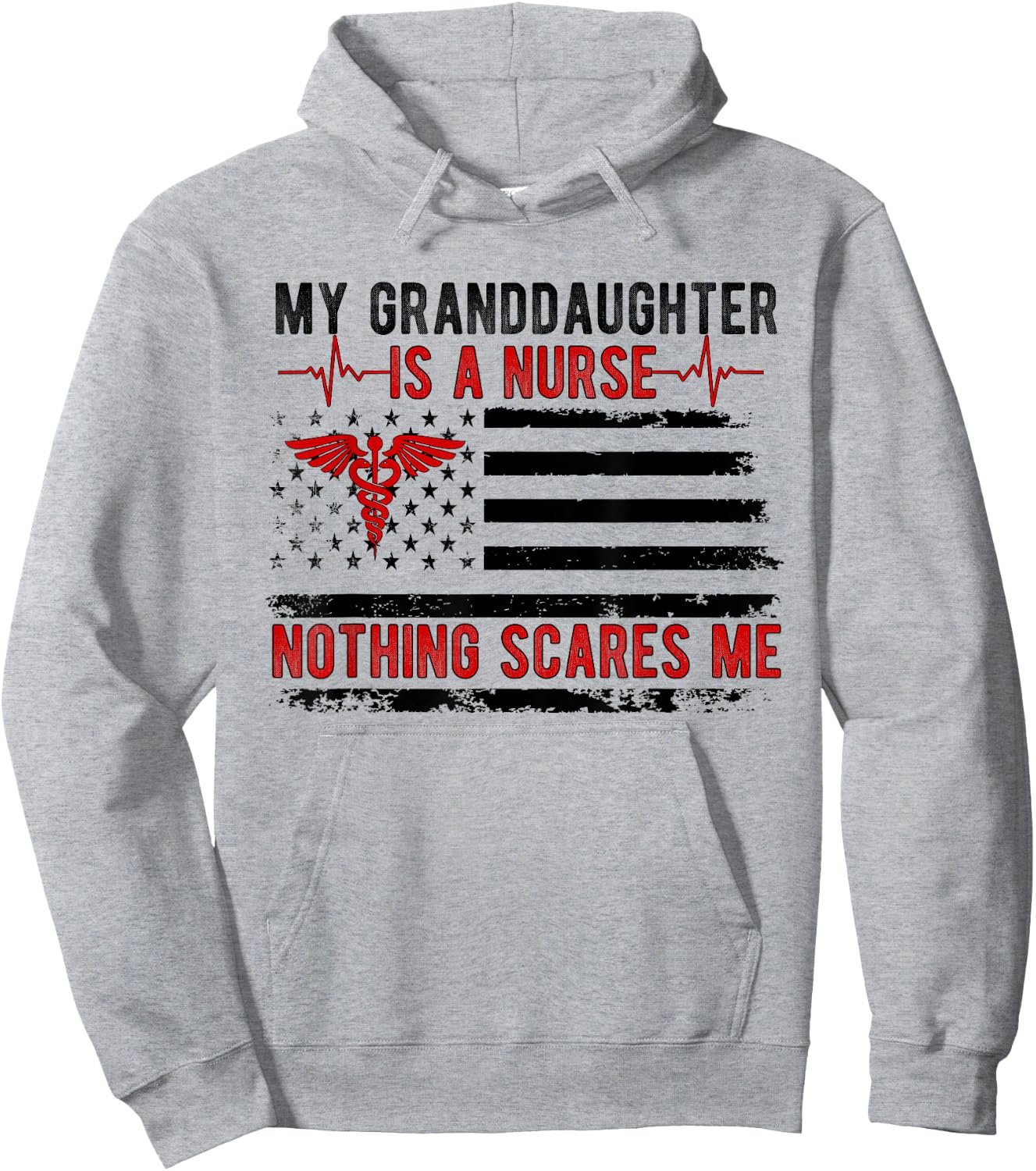 My Granddaughter Is A Nurse Grandpa Of A Nurse Grandfather Hoodie - Hoodie | Ash