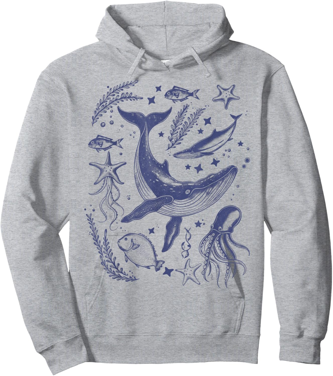 Ocean Marine Life Collection Sea Life lover Graphic Hoodie - Hoodie | Ash