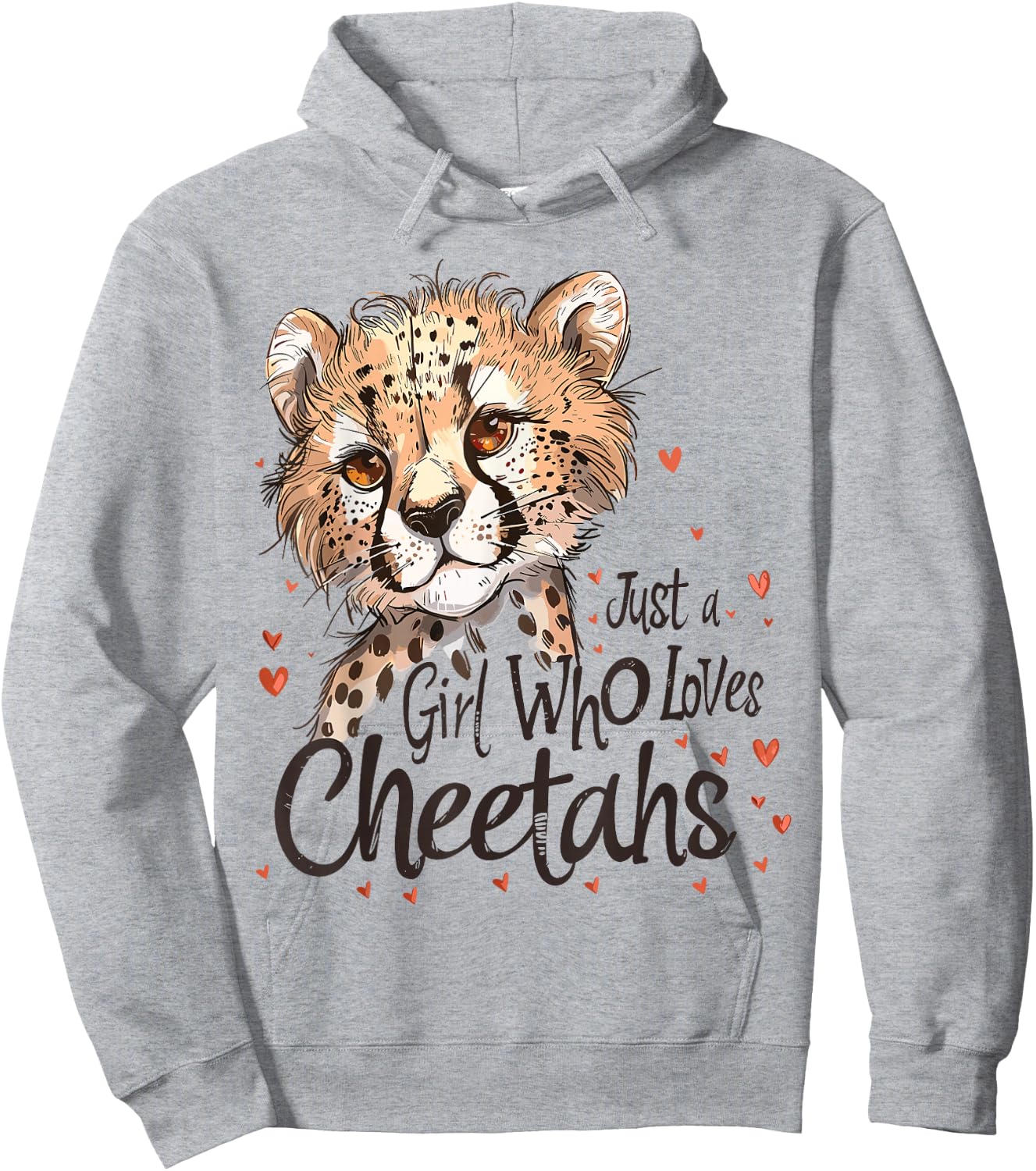 Cute Cheetahs Lovers Gift Just A Girl Who Loves Cheetahs Hoodie - Hoodie | Ash