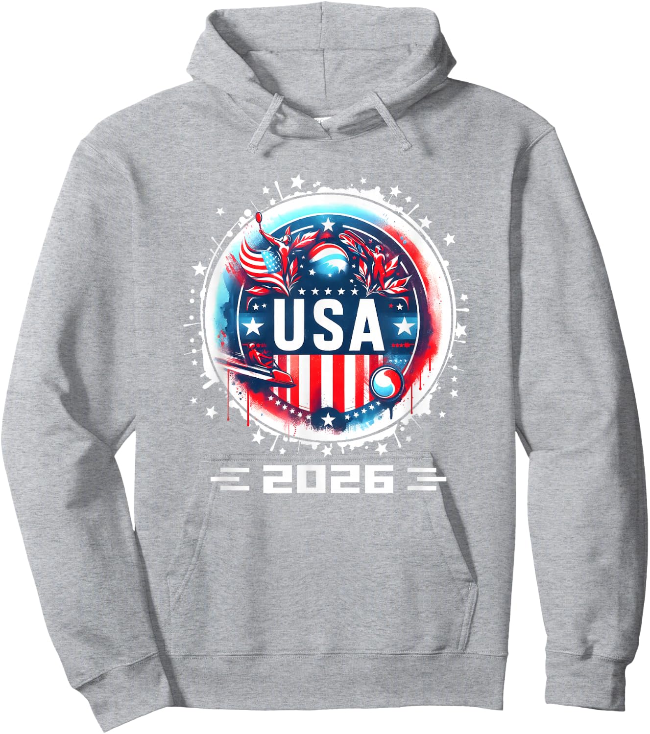 American Flag USA Player 2026 Boys Kids Men Women USA 2026 Hoodie - Hoodie | Ash