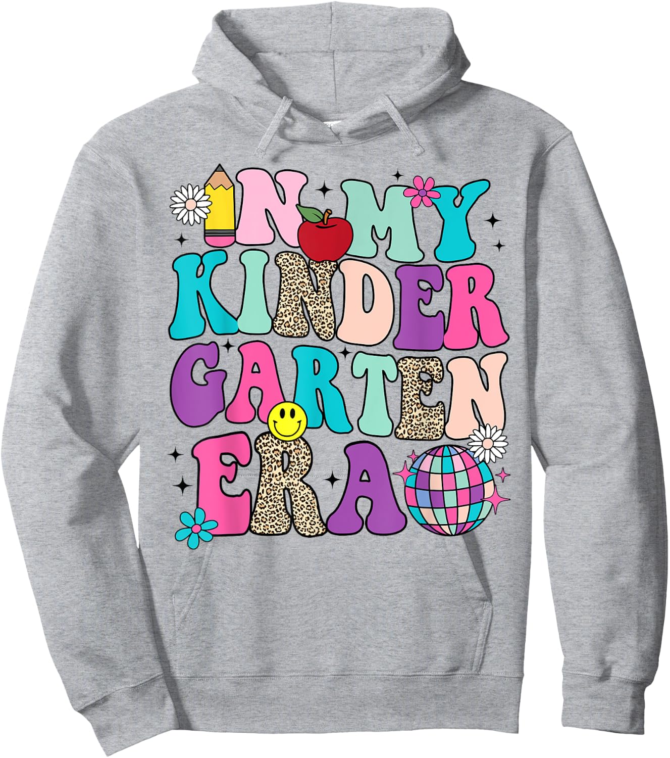 In My Kindergarten Era Back To School Retro Groovy Hoodie - Hoodie | Ash