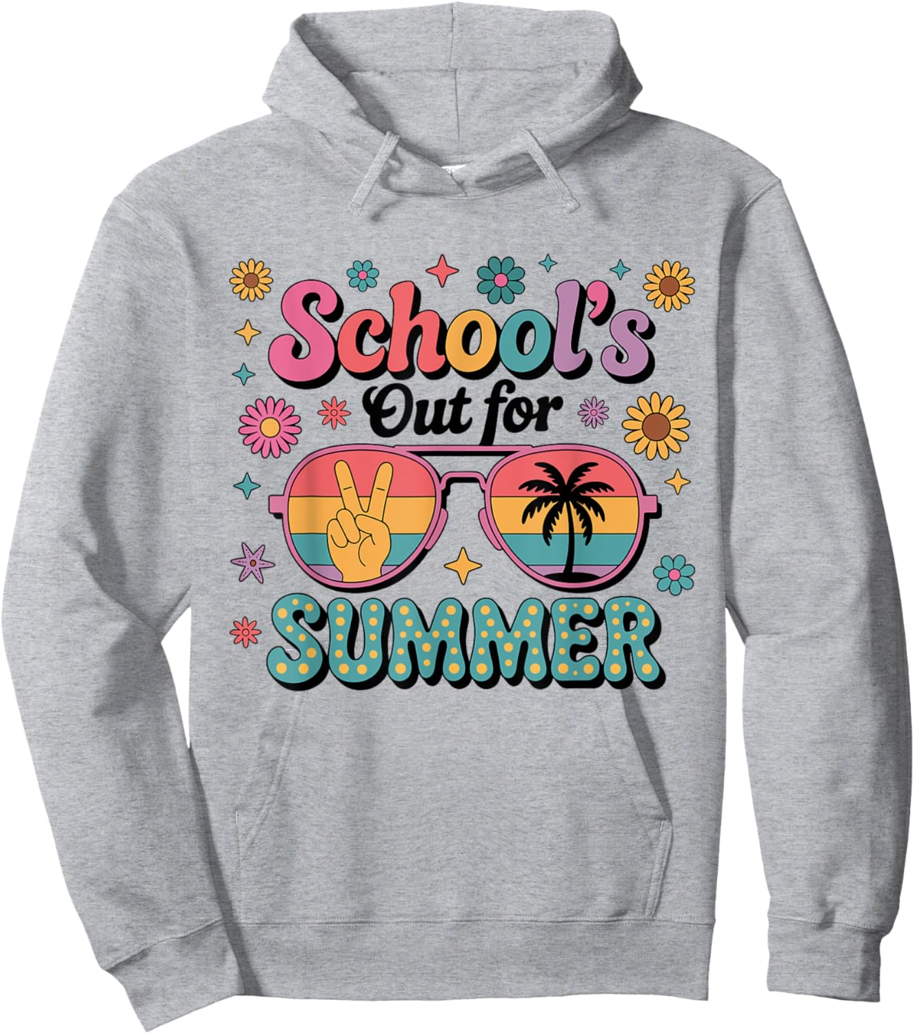 Last Day Of School Retro Fun Schools Out For Summer Teacher Hoodie - Hoodie | Ash