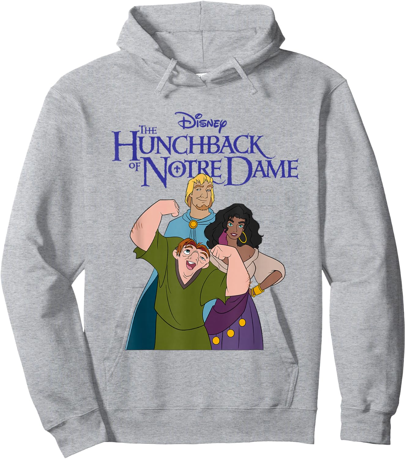 Disney The Hunchback of Notre Dame Group Shot Chest Poster Hoodie - Hoodie | Ash