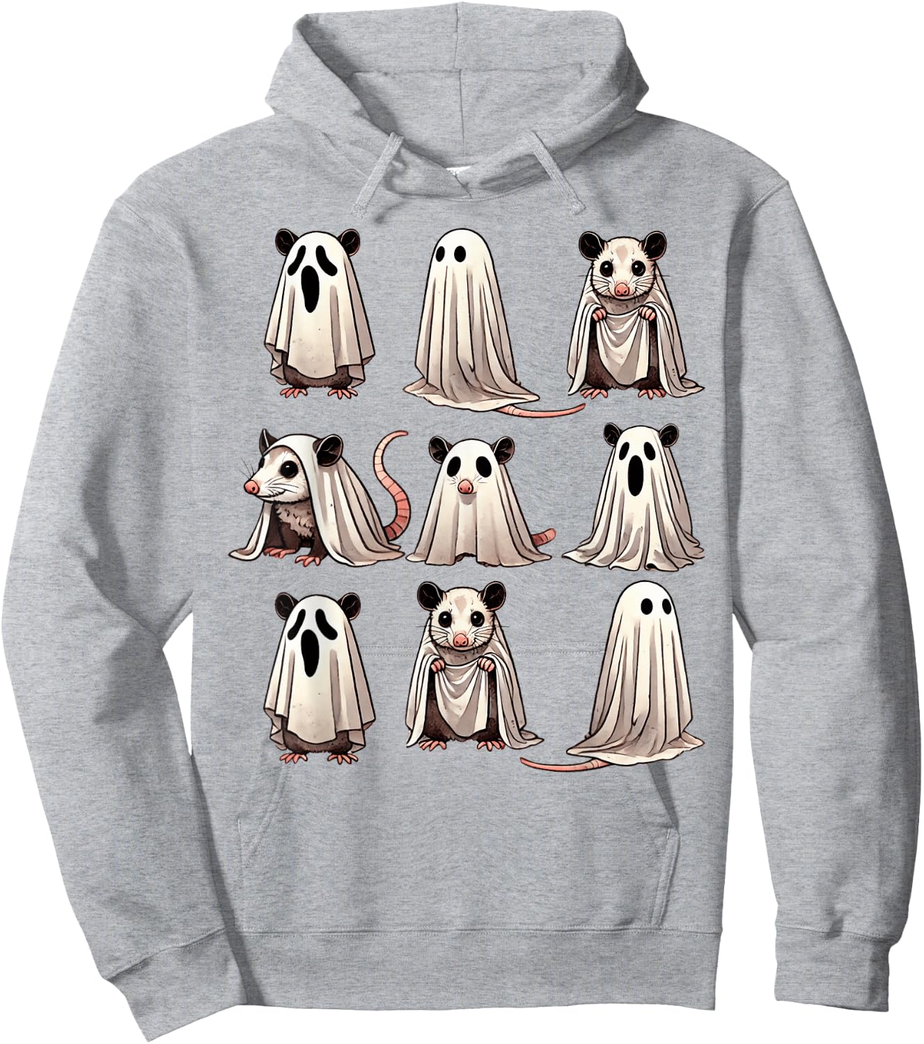 Cute Ghost Opossum Funny Halloween Outfit Costumes Opossum Hoodie - Hoodie | Ash