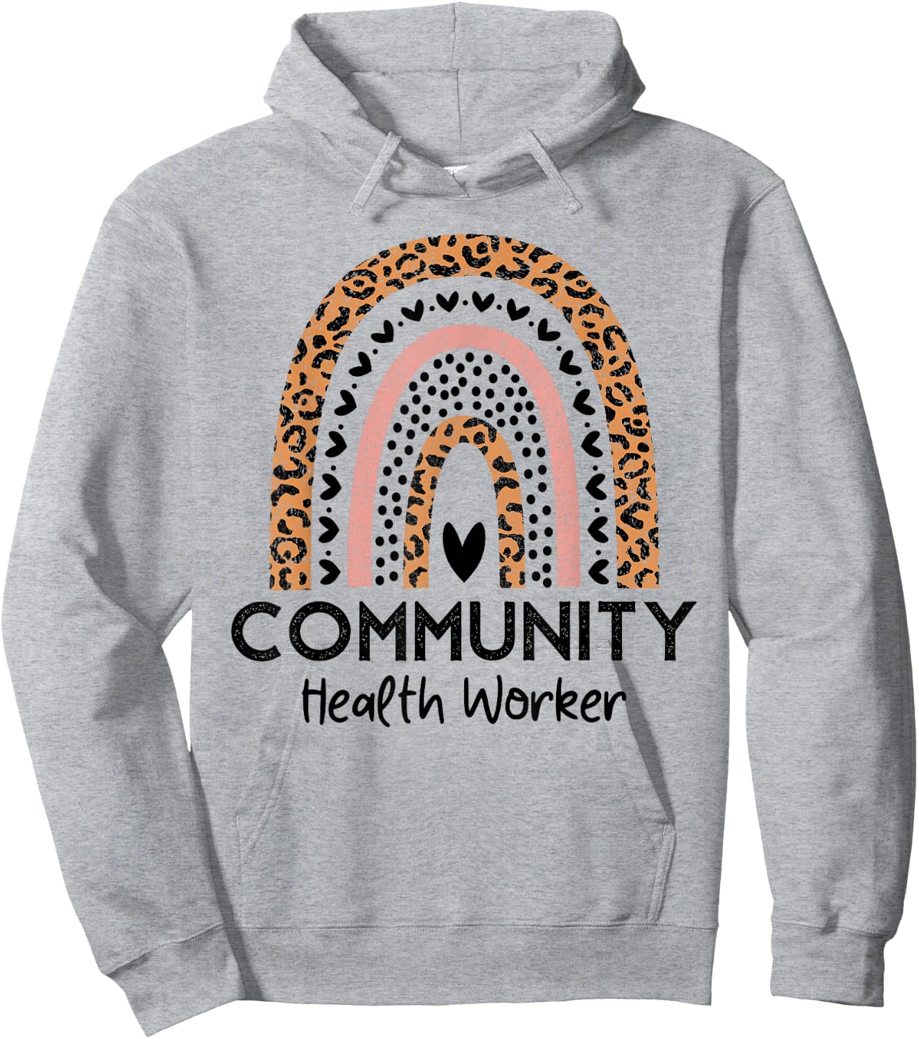 Rainbow Leopard Community Health Worker Women Social Worker Hoodie - Hoodie | Ash