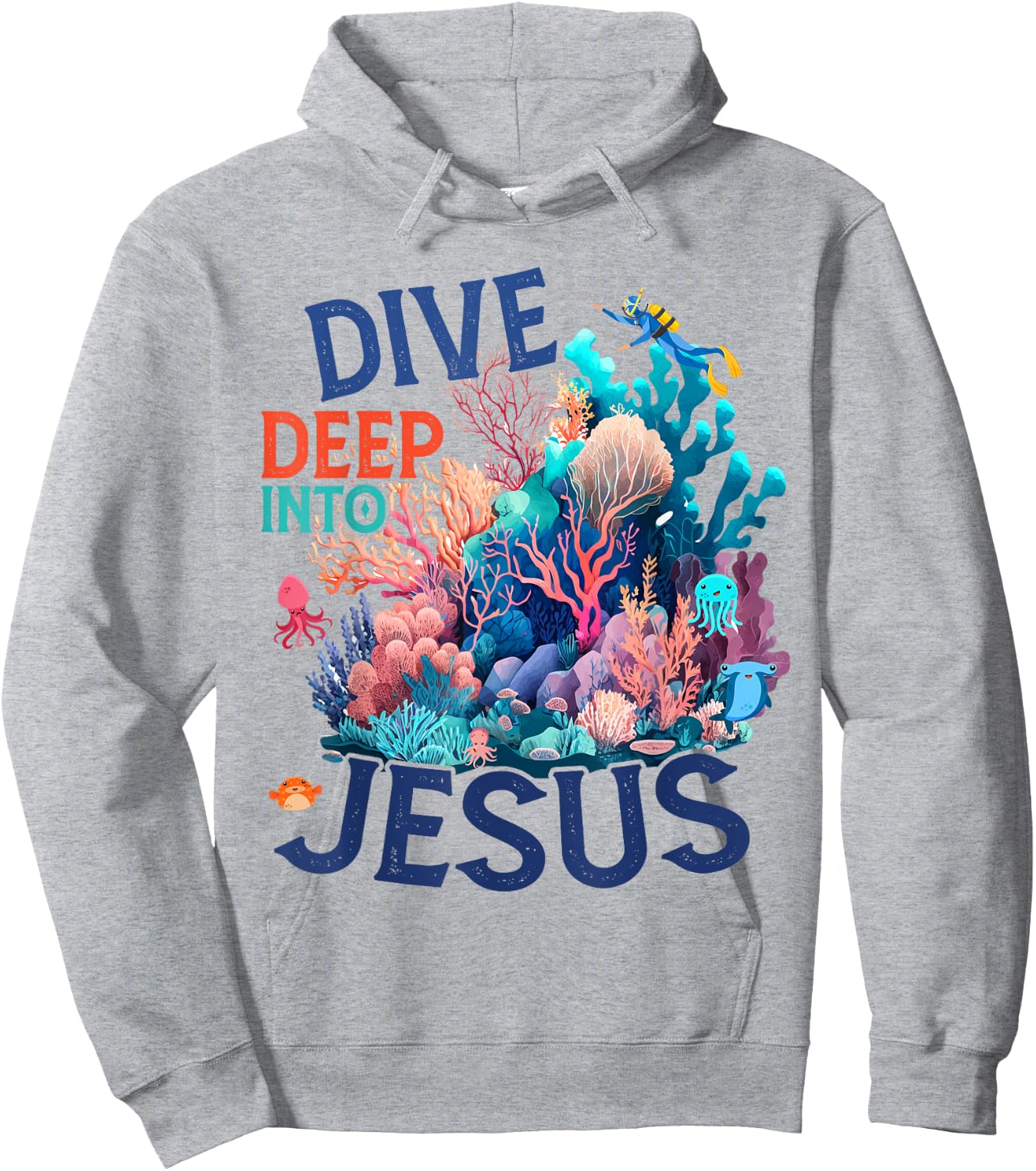 Dive Deep Into Jesus VBS 2024 Scuba Diving Underwater Hoodie - Hoodie | Ash