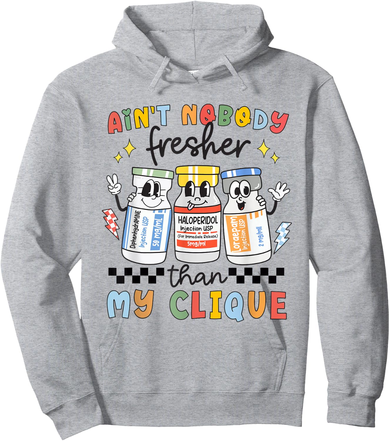 B52 Nurse Benadryl Haldol Ativan Pharmacology Nurse Student Hoodie - Hoodie | Ash