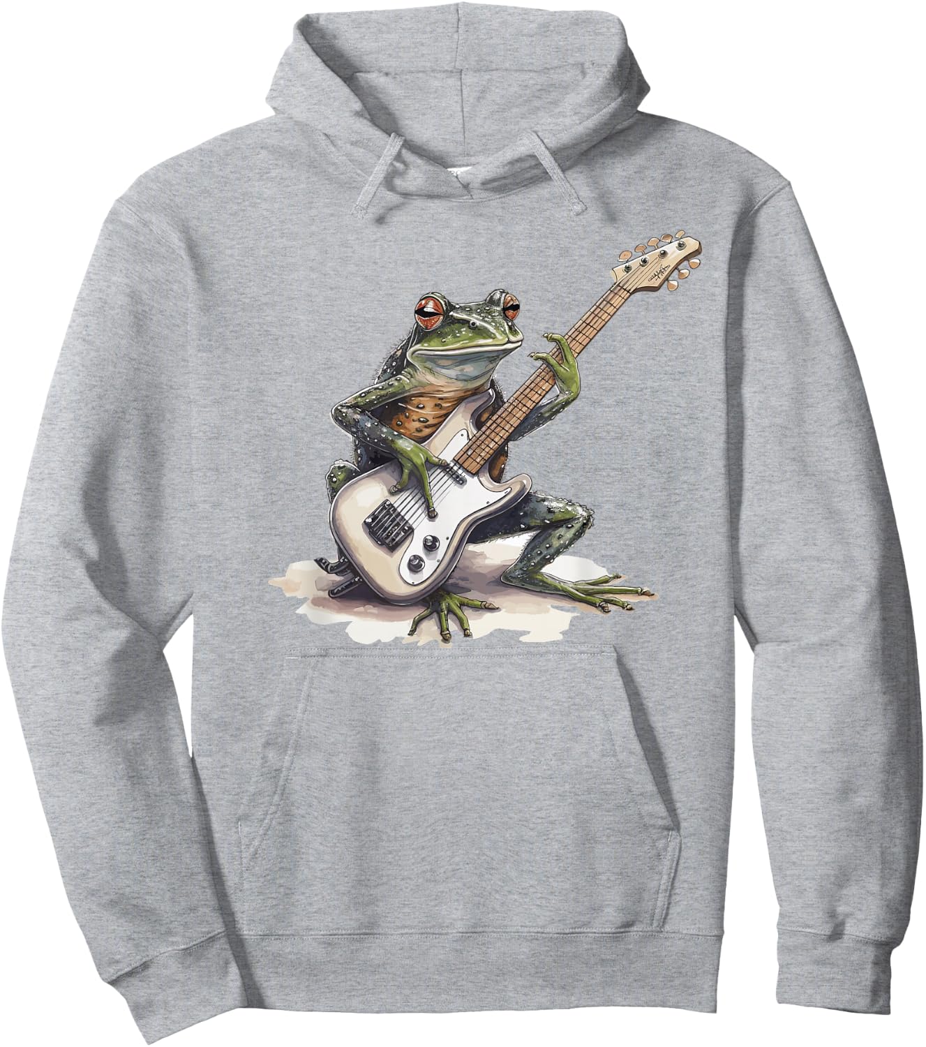 Frog Playing Guitar Hoodie - Hoodie | Ash