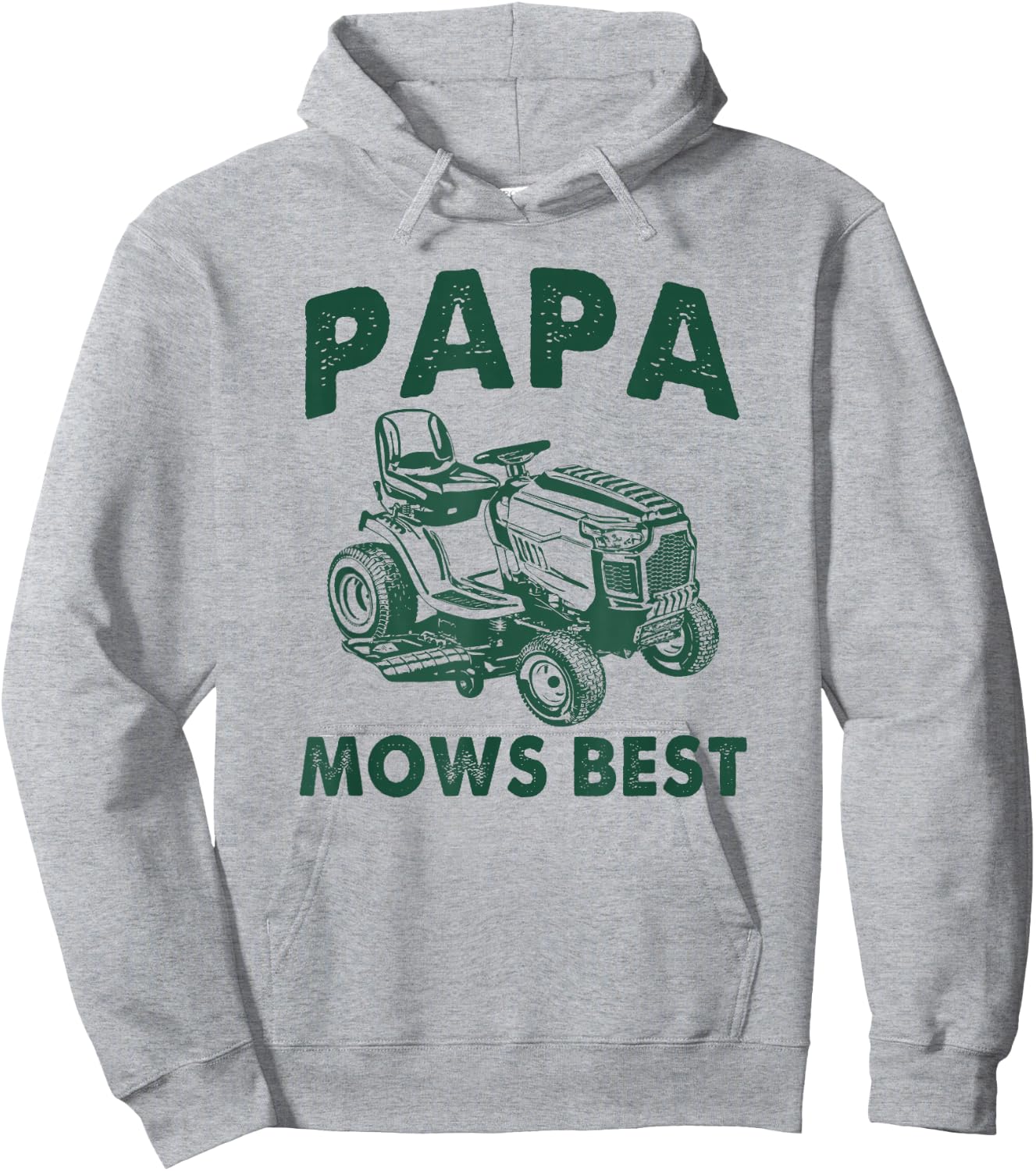 Papa Mows Best Riding Mower Retro Mowing Dad Father's Day Hoodie - Hoodie | Ash