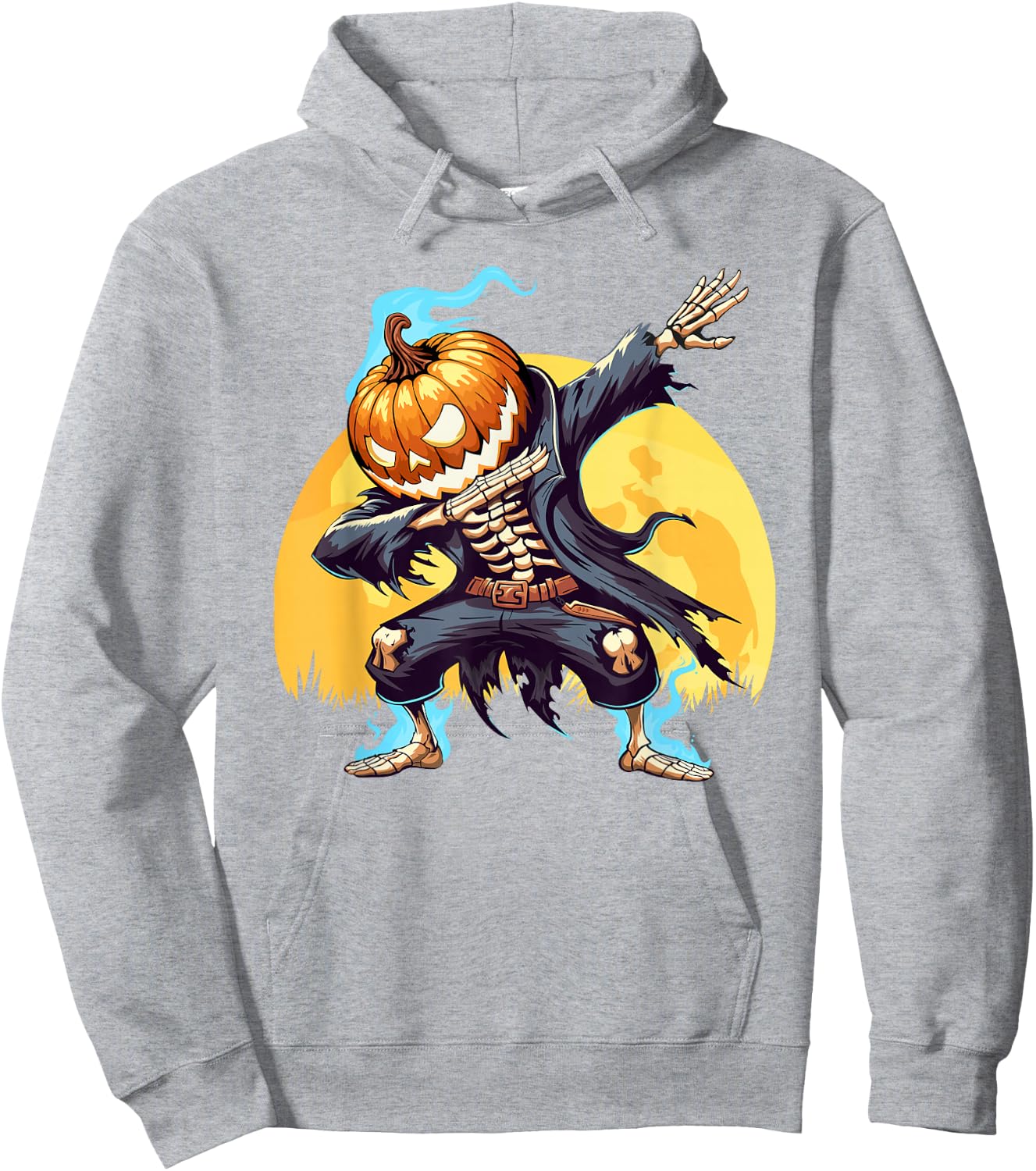 Dabbing Skeleton Headless Pumpkin Dab Dance Boys Halloween Hoodie - Hoodie | Ash