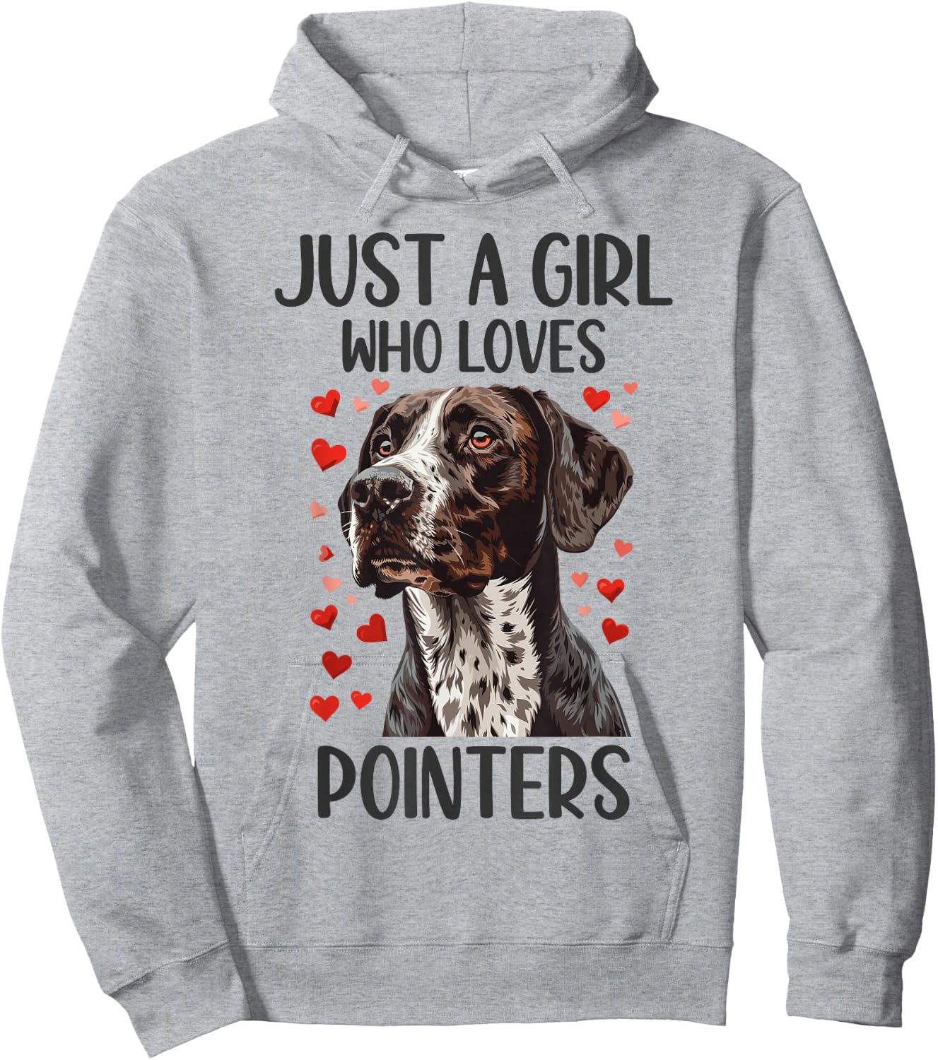 Just a Girl Who Loves Pointers Funny GSP Dog Owner Hoodie - Hoodie | Ash