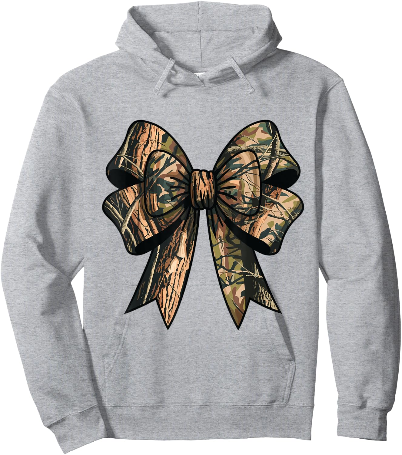 Camo Coquette Bow Duck Hunting Hunt Mom Camouflage Women Hoodie - Hoodie | Ash